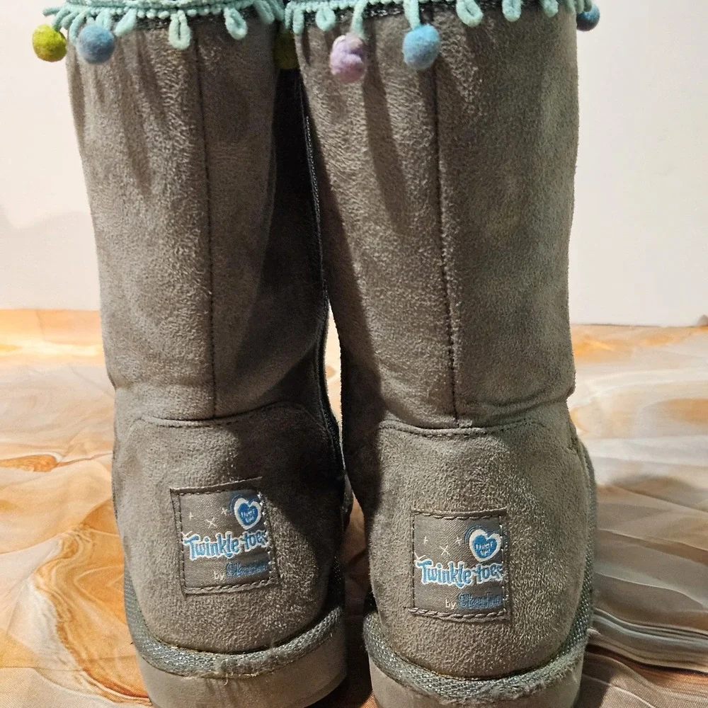 Skechers Twinkle Toes Girls Boots Size 1 Rainbow Light Up One Light Works